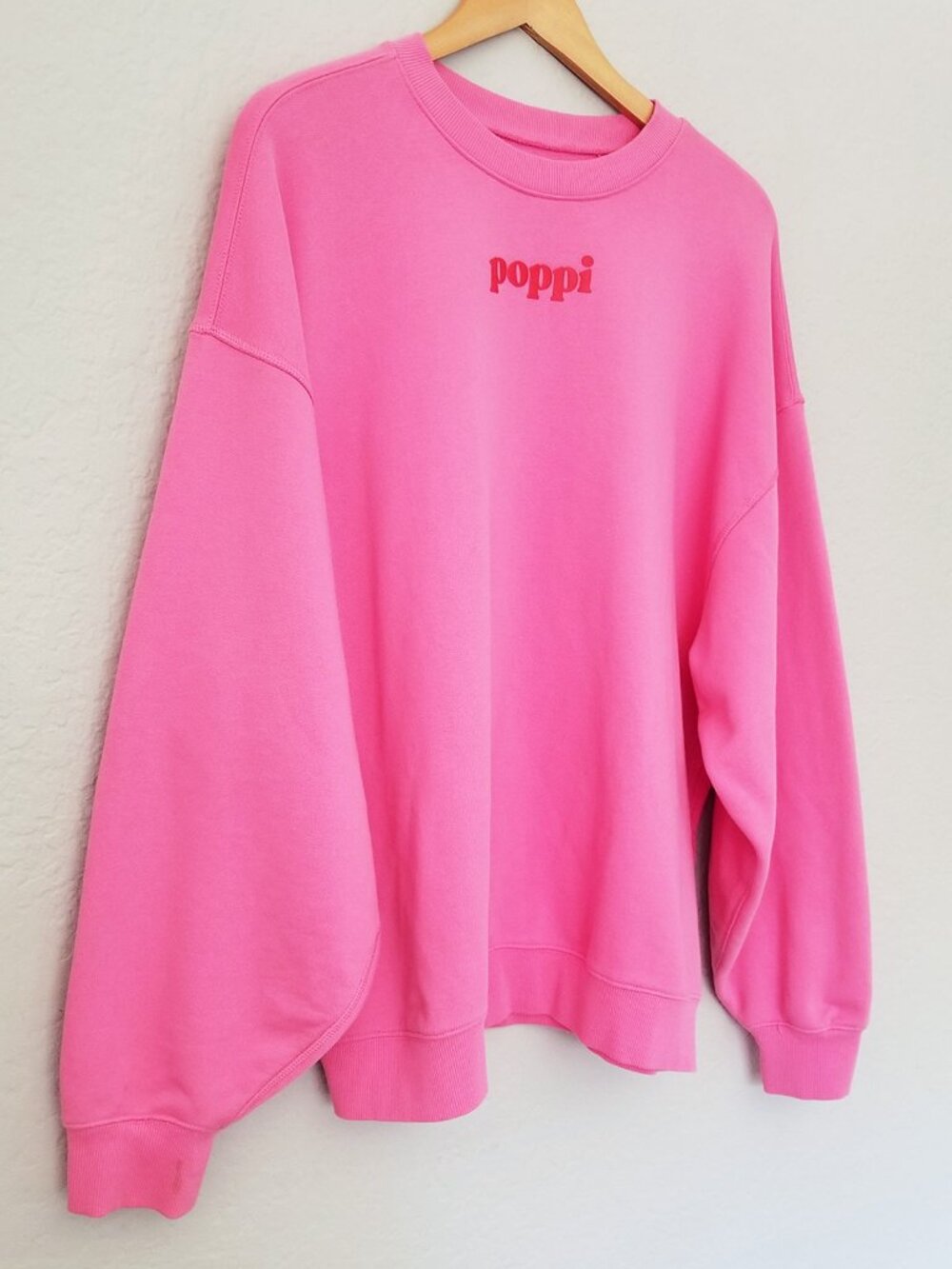Poppi Future Served Fresh Pink Crewneck Sweatshirt Birthday Suit Oversized M - Picture 5 of 16